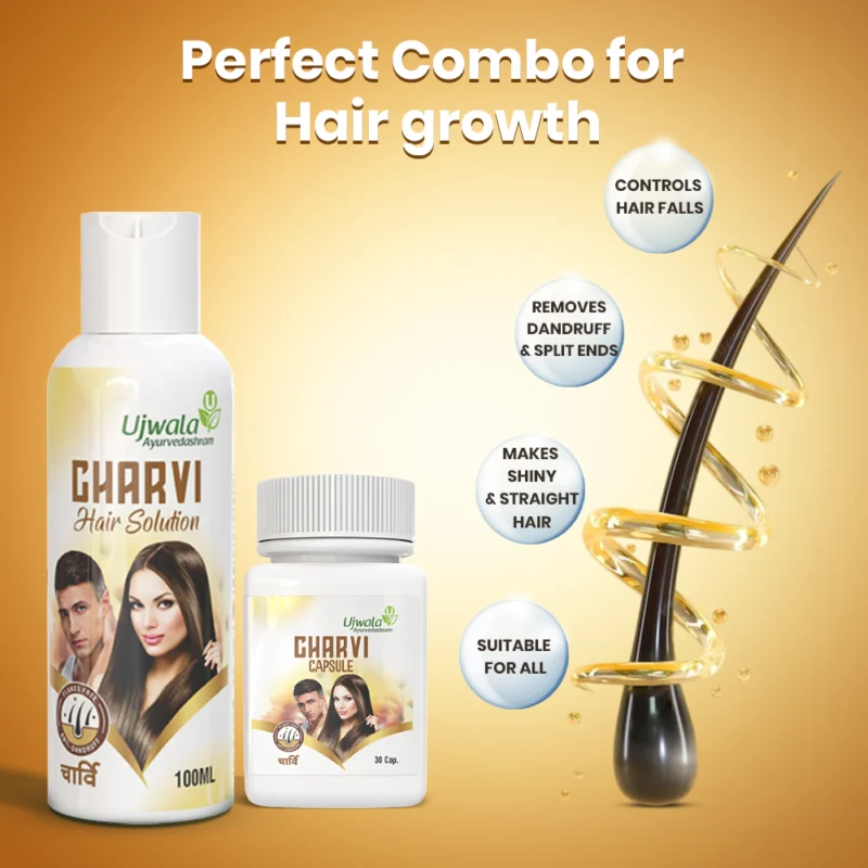 Charvi hair Solution and Charvi capsule Combi Pack