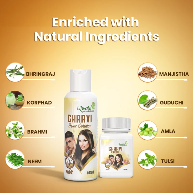 Charvi hair Solution and Charvi capsule Combi Pack